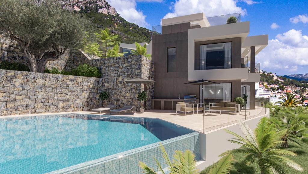 Villas de Lujos en venta directa con Plusvillas-C527- Proyecto de villas de lujo en Calpe (Costa Blanca), zona cucarres 
